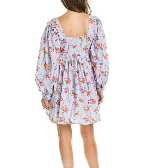 LoveShackFancy Eaton Dress in Lavender Moon Long Sleeve Floral Mini Revolve 8 - Picture 3 of 7